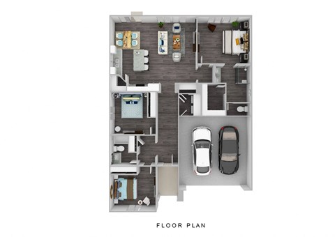 Floor plan for 3 beds, 2 baths, 1576 sqft